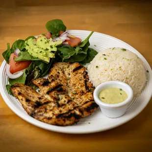 Grilled chicken with to sides