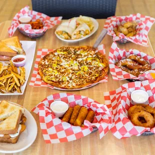 a table full of food