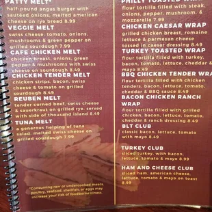 menu
