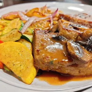 Side view of the meatloaf... Generous portion!