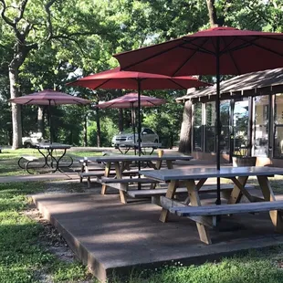 Look at the beautiful outdoor seating! And homemade desserts!