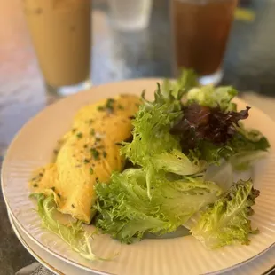 An omelette and side salad