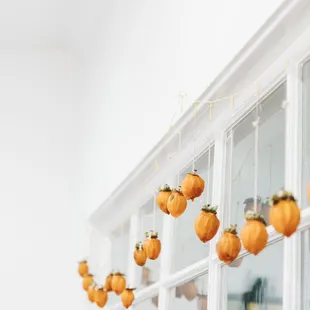 hanging pumpkins