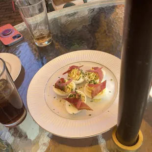 Bacon Topped Deviled Eggs