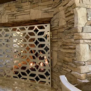 Fireplace.