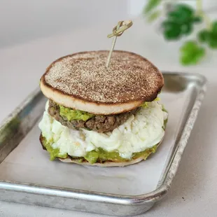 a sandwich on a tray