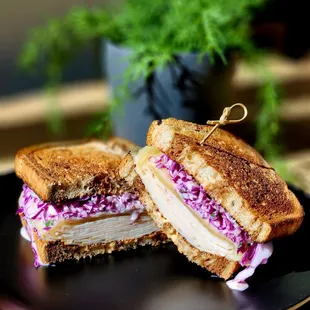 a cut in half sandwich