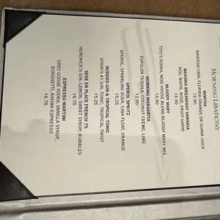 menu