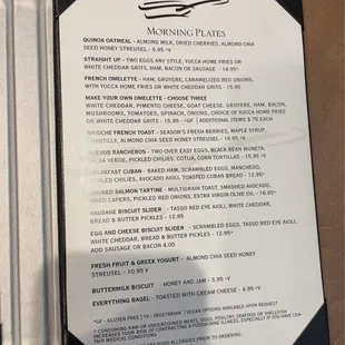menu