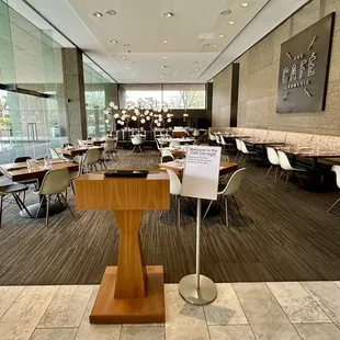 Hostess stand to restaurant