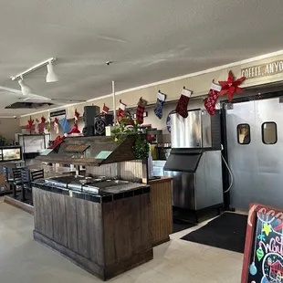 a view of the kitchen and dining area