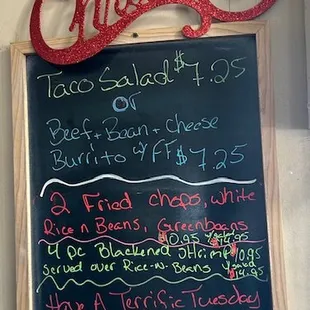 menu