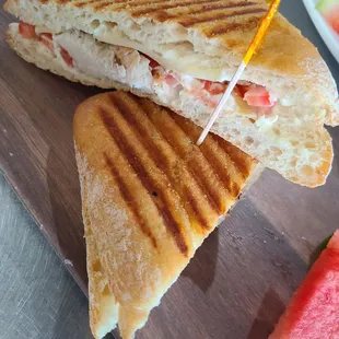 Chicken artichoke panini yum!