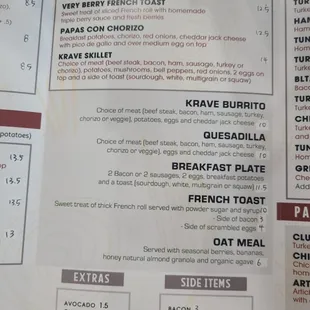 Breakfast menu updated