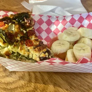 Vegetable Quiche and Fruit Salad