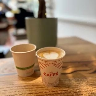 Cappuccino and water