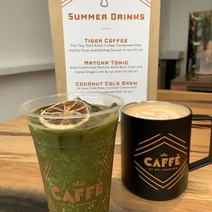 Matcha Tonic and my cappuccino (sometimes I like a basic good cappuccino)