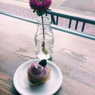 Vanilla Blueberry with Berry Frosting. Amazing.