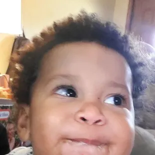 Baby boy loves the crab