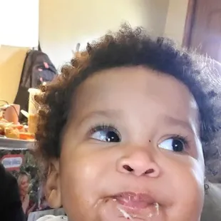 Baby boy loves the crab