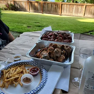 Enjoying The Cajun Crawfish at home.