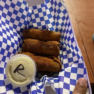 Boudin egg rolls