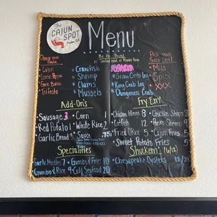 menu