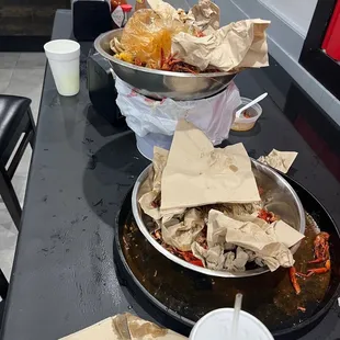 Wow...we really left a mess! Go make your own mess when you enjoy your crawfish.