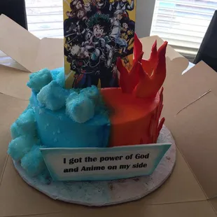 Strawberry cake with cream cheese filling.