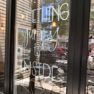 Window signage.