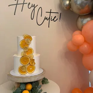 a cake made out of orange slices