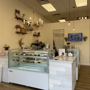 a display of cakes and pastries
