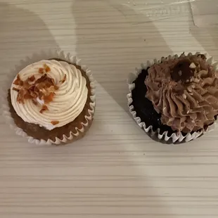 Carrot cake and chocolate cupcake