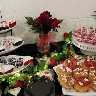 a variety of desserts