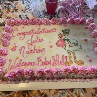 3/4 Sheet Cake with buttercream frosting (yum)