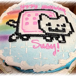 Nyan Cat Strawberry Cake w/ Bavarian Cream ($45)