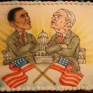 The perfect election party cake. Half white, half chocolate