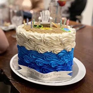 Custom birthday cake beach themed
