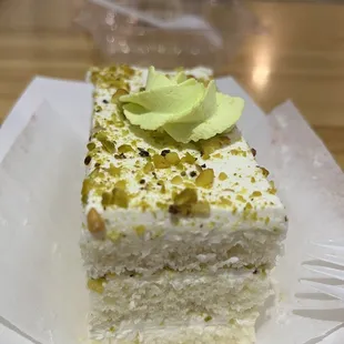 a piece of cake on a plate