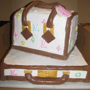 a suitcase cake