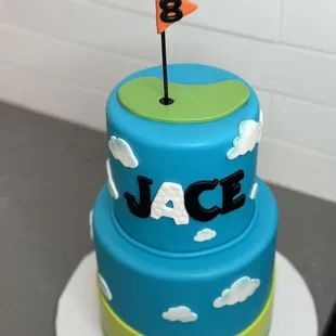 Mini golf theme cake