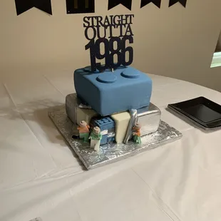 a birthday cake on a table