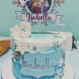 custom frozen theme cake (topper separate)