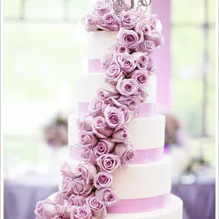 the cake studio - rose cascade wedding cake