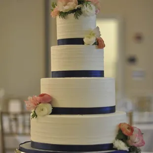 the cake studio - simple navy band wedding cake