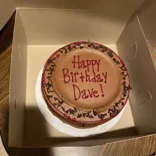 a birthday cake in a box