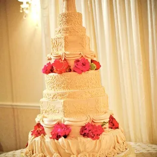 a three tiered wedding cake