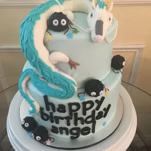 a birthday cake with animals on it