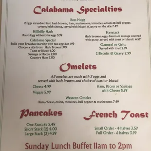Breakfast Menu