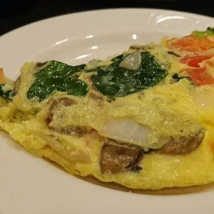 I really like their omelette, all in, cooked to order!